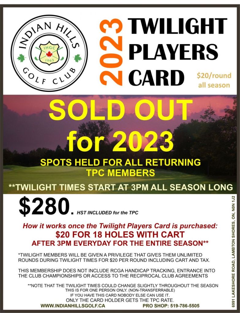 2023 Twilight Players Card - SOLD OUT